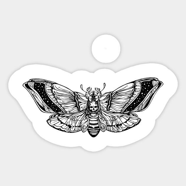 Death's Head Moth Sticker by Prettielilpixie